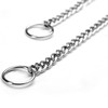 Collar de cadena de perro plano de plata, collar de