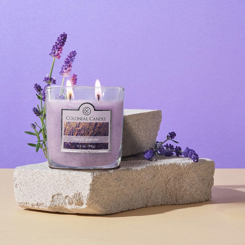 Colonial Candle French Lavender Scented Jar Candle, 2 Wick, 3.5