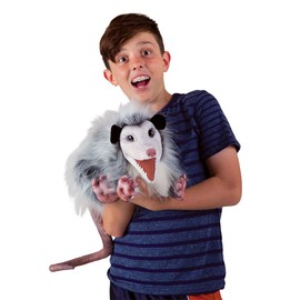 Folkmanis Opossum Hand Puppet, Gray, Black, Brown, 1 EA