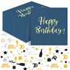 40 Pieces Blue Gold Birthday Napkins + 70th Birthday Confetti
