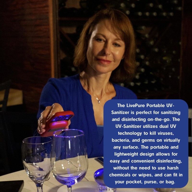 LivePure Handheld UV Light Sanitizer. Portable UV Light for Disinfecting