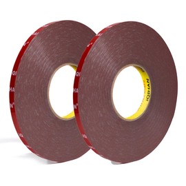 2 x Super Strong Double Sided Tape for Work, Strong Double Sided Tape, Width 0.2 inches (6 mm) x Length 1.2 ft (3 m) x Thickness 0.03 inches (0.8 mm), Double Sided Tape for Cars, Super Strong, Double