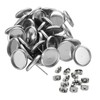 Alysee 50pcs(25pairs) Stainless Steel Stud Earring Cabochon Setting Flat Round