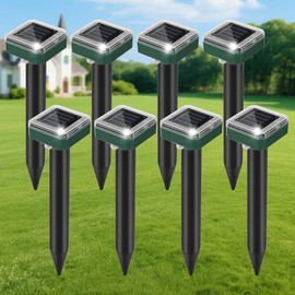 Mole Repellent Solar Powered, Waterproof Ultrasonic Gopher Vole Repellent Outdoor, Rat, Squirrel, Skunk, Repellent Lawn Garden Yard 8Pack