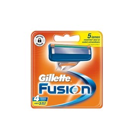 Gillette Fusion - Dermatologically-Tested Manual Razor Blades x 4.