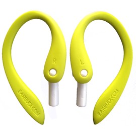 EARBUDi Ear Hooks Compatible with Apple Wired EarPods | Adjustable Rubber Ear Loops Keeps Earbuds Secure During Activity | Neon Green