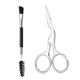 FRCOLOR 1set Eyebrow Grooming Kit Trimming Scissors Brush Comb for Men Women for Shaping Brows and Nose Durable Beauty Tools 2pcs