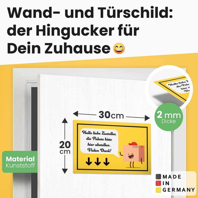 DankeDir! Pakete bitte hier abstellen – Sign 30 x 20