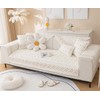 XSlive Farmhouse Cotton Quilted Sofa Cover Weave Pattern Embroidery Sectional