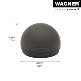 WAGNER 15515311 Designer Floor Door Stopper Screw or Glue Diameter 40 x 30 mm Body and Buffer Thermoplastic Rubber Black