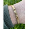 Harlembling 6mm Men's Cuban Miami Link Bracelet Real 18k Gold