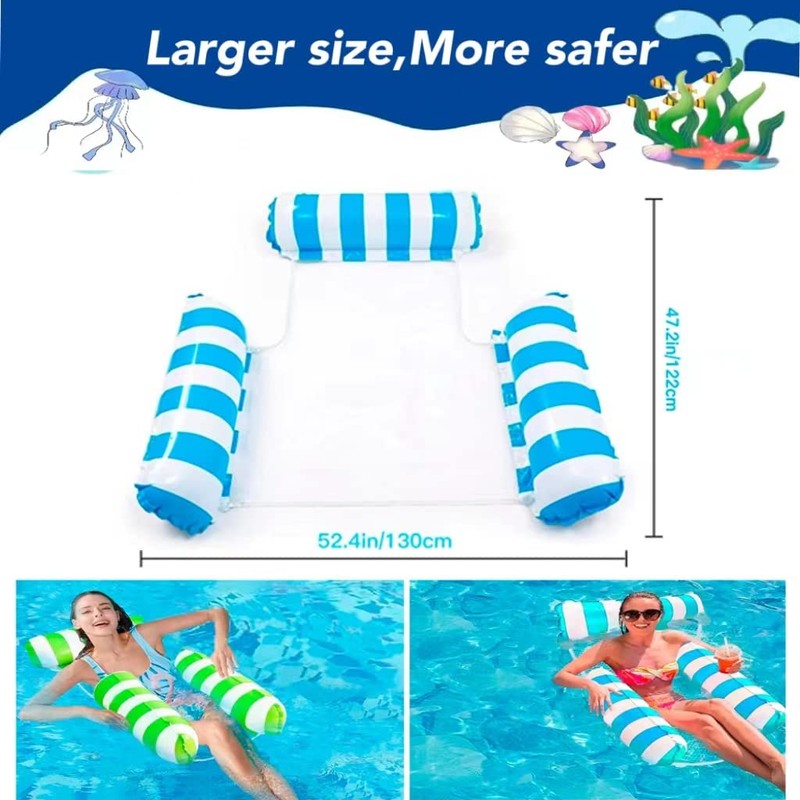 2-Pack 264 pounds Water Floaties with Strong Mesh, 4-in-1 Inflatable