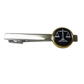 Gold and Black Toned Scale of Justice Square Tie Clip