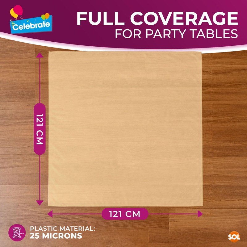 SOL 6pk Gold Square Table Cloths 121 x 121cm -