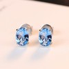 Bellitia Jewelry 925 Sterling Silver Women's Birthstone Stud Earrings, Blue