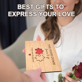 5th Anniversary Card, 5th Wedding Anniversary Card for Wife Husband - Bamboo Card, 5 Year Anniversary Card Gifts, 5th Wedding Anniversary Ideas Gifts for Couple, Her, Him, Boyfriend, Girlfriend