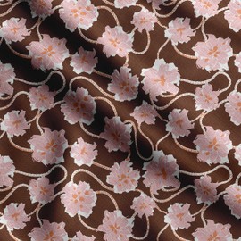 Soimoi Floral Print - Brown, Canvas Fabric Material - 56 Inch Wide, 1 Metre, Unstitched Fabric for Upholstery, Bags, Workwear and Outdoor Gear.