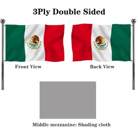 Jayus Mexico Flags 3x5 Outdoor Double Sided Heavy Duty Mexican MX National Flag Banner with 2 Grommets