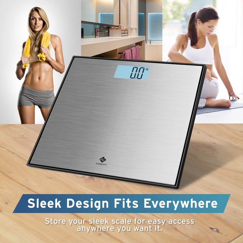 Etekcity Stainless Steel Digital Body Weight Bathroom Scale Step-On Technology