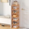 Bamboo Free Standing Shoe Rack Shelf Multi Tier Tall Wooden