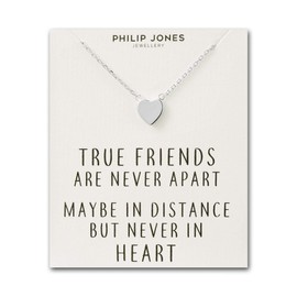 Philip Jones Silver Plated Heart Necklace with Quote Card