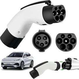 OPUEW para Adaptador BYD Tipo 1 a GBT (Autos con Conector de China como BYD, JAC, Geely), Adaptador Type1 J1772 a GB/T, Accesorios para Auto BYD, Accesorios Auto Eléctrico