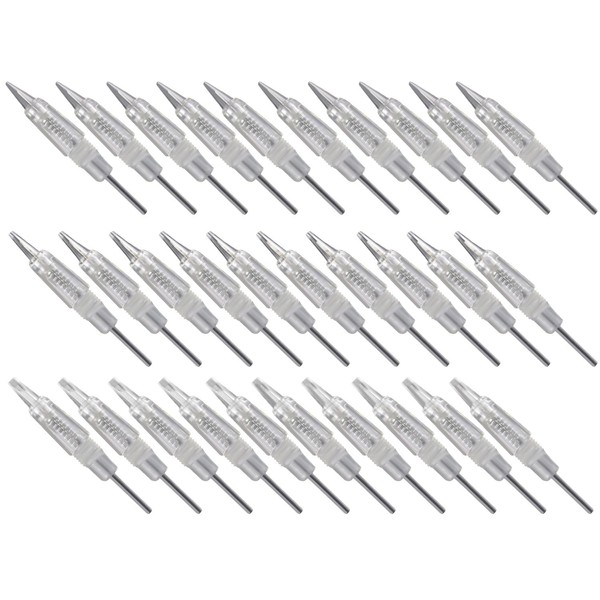 Vococal 30pcs Disposable Sterilized Permanent Makeup Eyebrow Needles Tattoo Needles with Caps for Tattoo Eyebrow Machine Microblading Pen