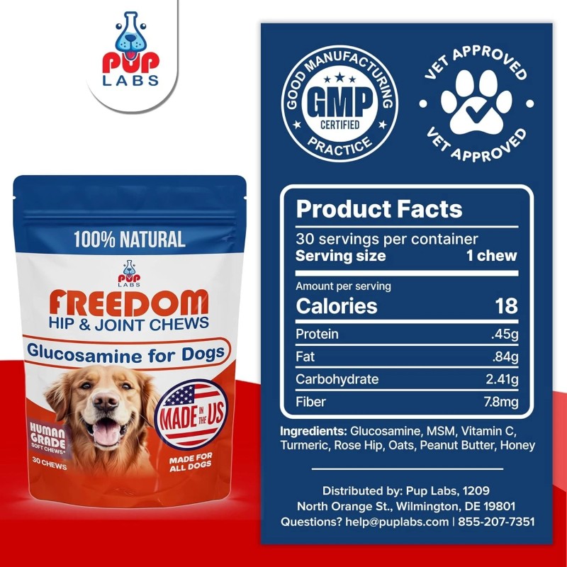 Pup Labs Freedom Joint Chews - Delicious Dog Hip and