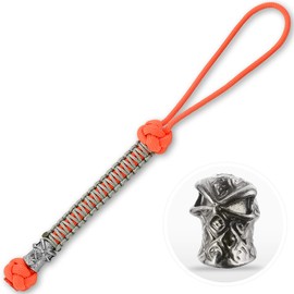 M-Tac Skull Knife Lanyards with Beads - Paracord Lanyard - Tactical Lanyard for Knife – Ninja (Orange)