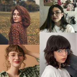 Musivon Round glasses without prescription – costume glasses for men and women, nickel glasses