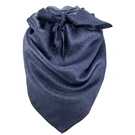 Yellowstone Wild Rag Western Bandana Scarf 100% Silk 35" Jacquard Navy