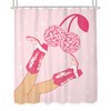 KOMLLEX Disco Cowgirl Shower Curtain Cherry Western Preppy American Modern