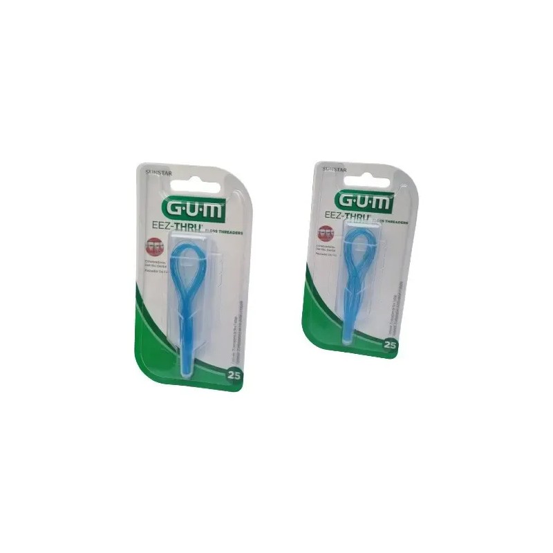50 Enhebradores De Hilo Dental Gum® Eez-thru® 2 Paquetes