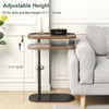 C Shaped Side Table Adjustable Height, 360°Swivel C Shaped End