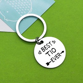 Baipilu Uncle Keychain Gifts TIO Gift for Promoted to Uncle Appreciation Keyring Gifts for Best Friend Men Thank You Gift for Uncle Birthday Gift from Nieces Nephews Father’s Day Christmas Key Chain