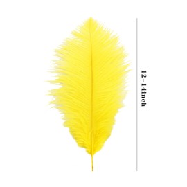 HaiMay 16 Pieces Yellow Feathers Ostrich Feathers for Craft Wedding Home Party Decorations,12-14 Inches Yellow Craft Feathers