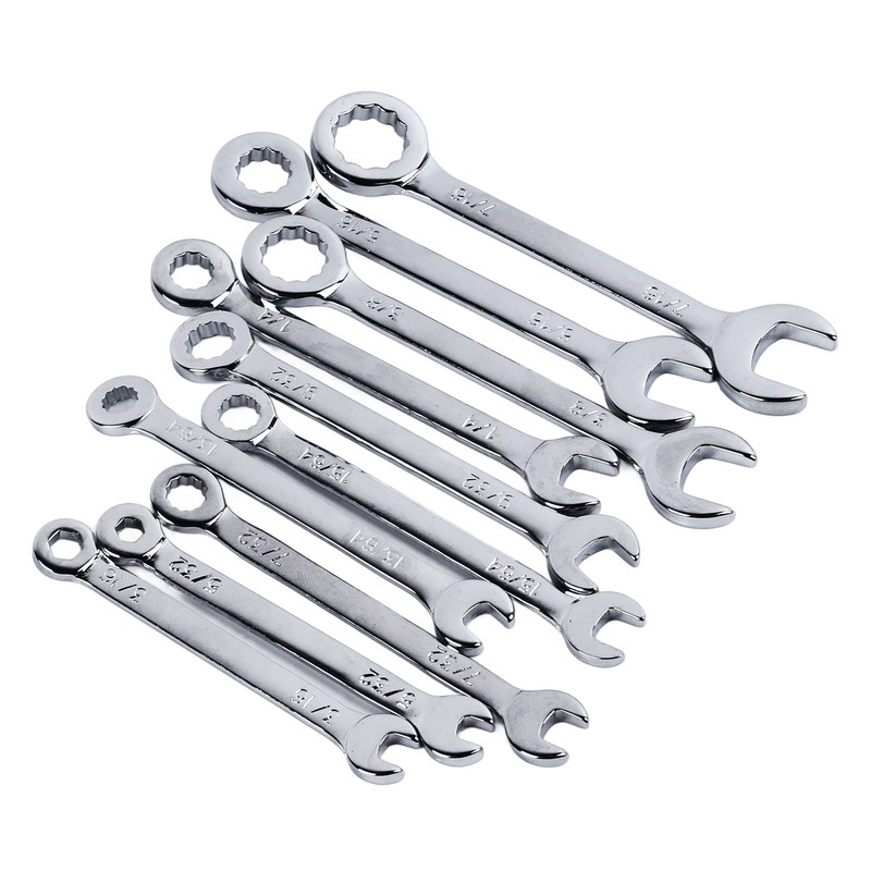 10PCS Mini Combination Wrench Set Steel Inch Open End Small