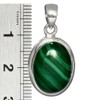 I-be, Malachite gemstone pendant, 925 silver, oval, in gift box,