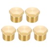 PATIKIL 1/2" NPT Male Brass Pipe Plug Fitting, 5Pcs Outer