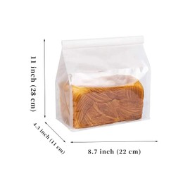Cyblinia 25 Pieces Bakery Bags with Window White Toast Bags 11*8.7*4.3 Inch Paper Bread Bags Tin Tie Tab Lock Bags for Toast,Cookie, Coffee Bean