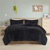 Pemberly Row Contemporary Shaggy Long Fur Comforter Mini Set in