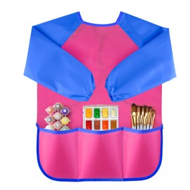 Kids Art Smock Waterproof Painting Smock for Kids, PLULON Kids Apron Paint Smock 3 Pockets for Kids Art Aprons Art Supplies for Kids 3-5 Kids Painting Supplies, Kids Birthday Gifts, Paint Party Favors