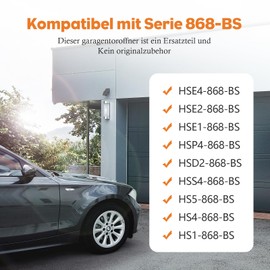 868.3MHz Garage Door Opener, Garage Door Remote Control Compatible with Hörmann BS Handheld Transmitter HSE4-868-BS, HSE2-868-BS, HS4-868-BS, HS1-868-BS, HSP4-868-BS, 4 Channels Garage Door