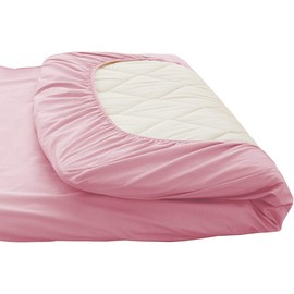 KJADA Semi-Double Mattress Cover, 100% Cotton, One-Touch Sheet, Extra Thick for Futon, Fitted Sheet, Futon Cover, Mattress Cover, Washable, Dust Mite-Resistant, Antibacterial, Pink, Semi-Double, 49.2