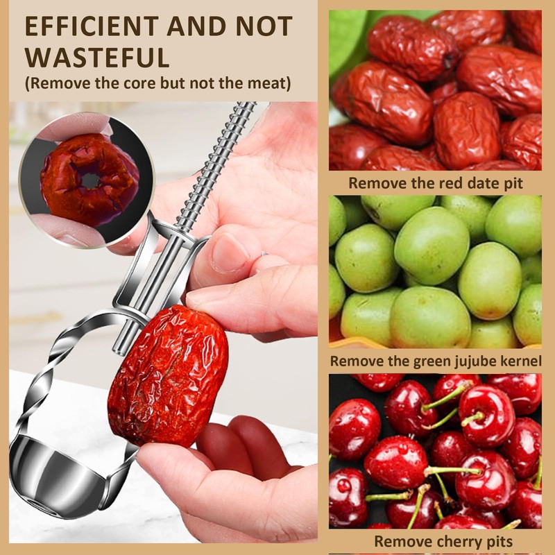 VolksRose Cherry Pitter Tool, Multi Stoner Fruit Remover with Stainless