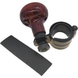 Steering wheel booster  knob steering wheel knob steering wheel spinner knob Universal steering wheel knob assist Steering wheel spinners come with thin and thick rubber rings(Woodgrain 1pack) - Color: black