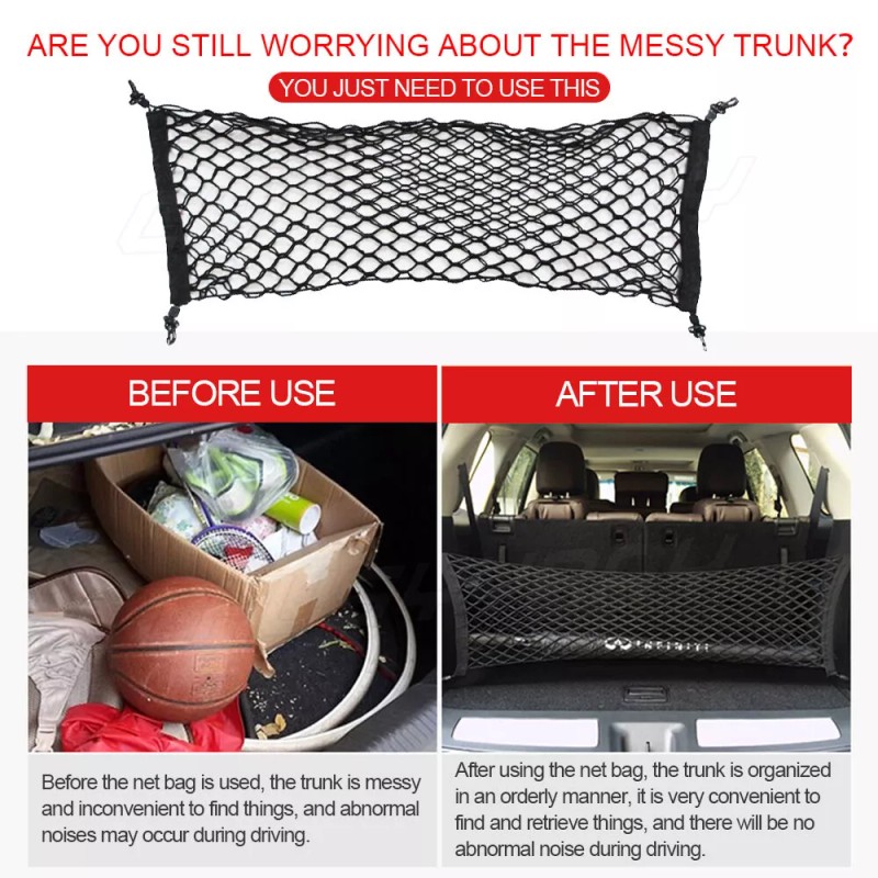 CHUSYYRAY Rear Trunk Envelope Style Mesh Cargo Net for JEEP