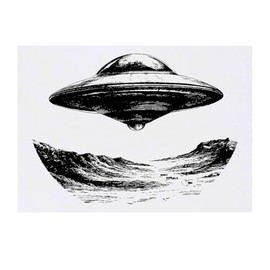 'Flying UFO' Temporary Tattoo - Water Resistant, Skin-Safe, Non-Toxic Transfer (TO00078131)