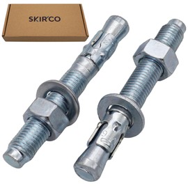 SKIR'CO (Pack of 4) Galvanised Wedge Anchors M16 x 120 mm Metal Dowel Anchor Bolts Masonry Anchor Concrete Anchors