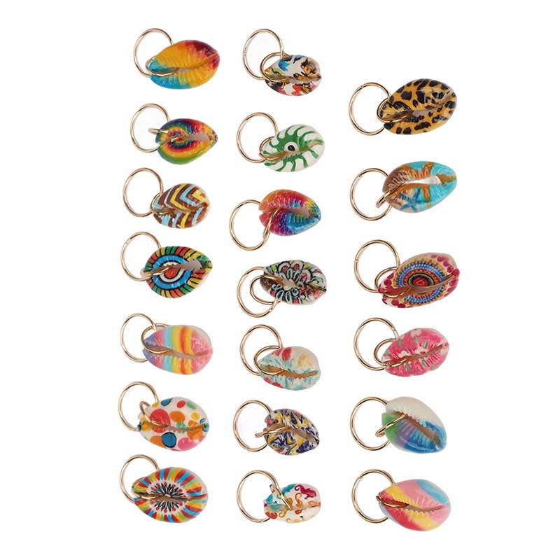 20pcs Shell Dreadlocks Ring DIY Cute Exqusite Hair Braiding Pendant